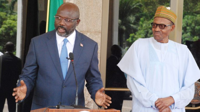 Weah visits Buhari, needs Eagles to get ready well for World Cup